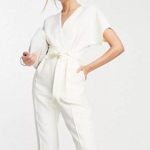 NEW Closet London tie waist jumpsuit with pockets